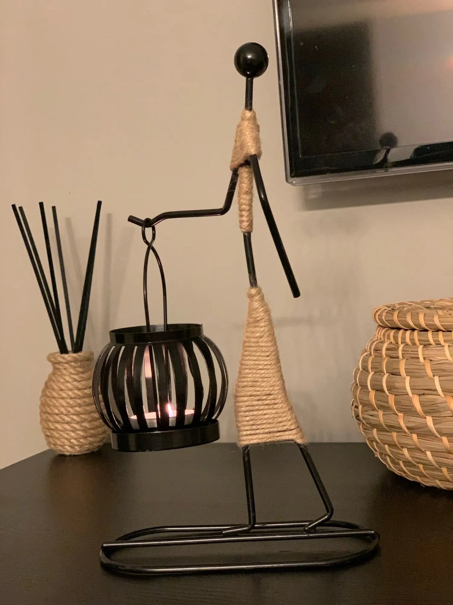 African Art Style - Iron - Candle Holder - Home Decor