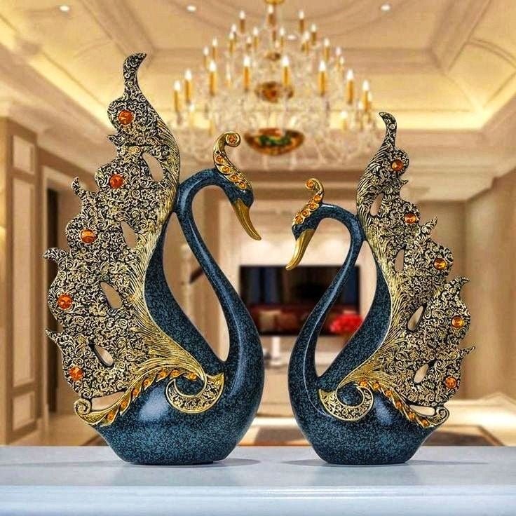 Antique Resin Blue set Swan Planter - Home Decor - e - Stylish