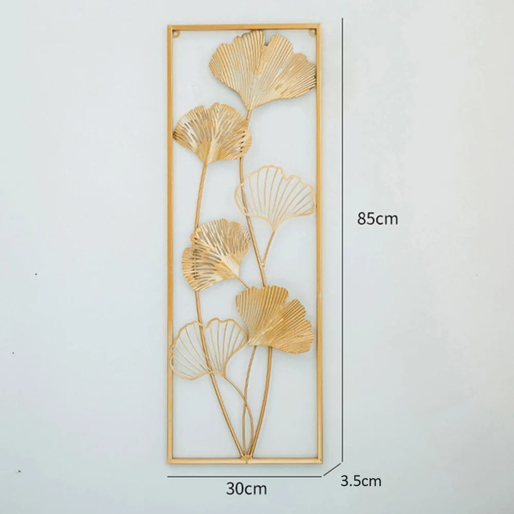 Modern Gold Iron Leaf Wall Art