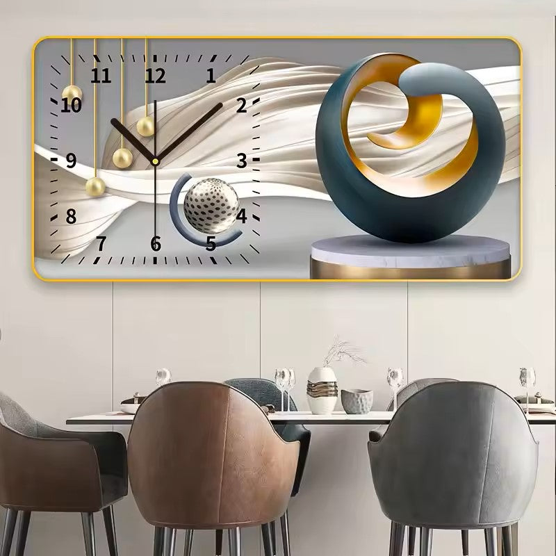 Nordic Luxury Crystal Panel Wall Clock