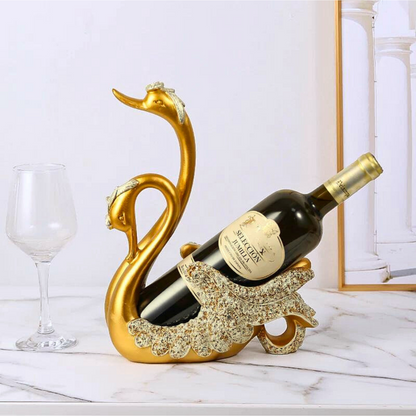 Swan Sculpture Bottle Rack Holder