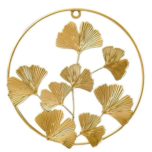 Nordic Style Hanging Pendant Ginkgo Leaf Shape Metal Wall Art for any Room Decoration