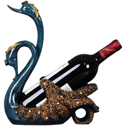 Swan Sculpture Bottle Rack Holder