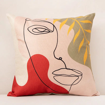 Linen Abstract Lines Pattern Throw Pillows Covers