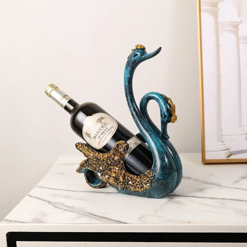 Swan Sculpture Bottle Rack Holder