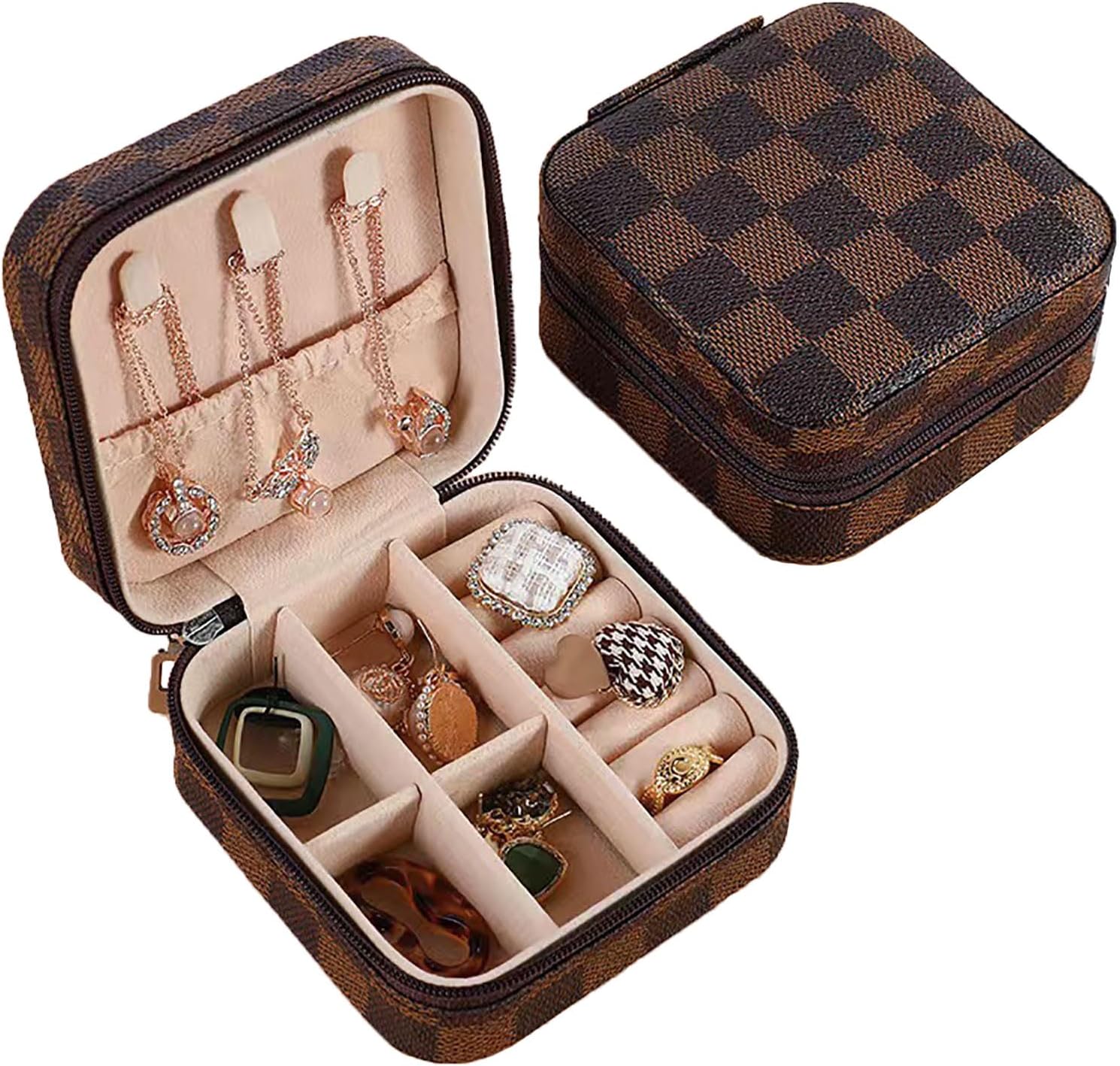 Portable Earrings Necklace Jewelry Box Wholesale Pu Leather Portable Small Jewelry Case