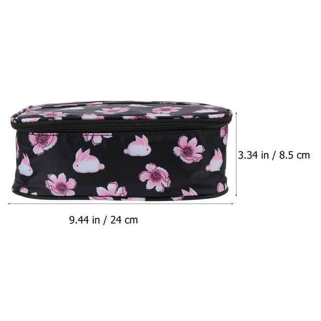 Portable rose Pattern Makeup Bag