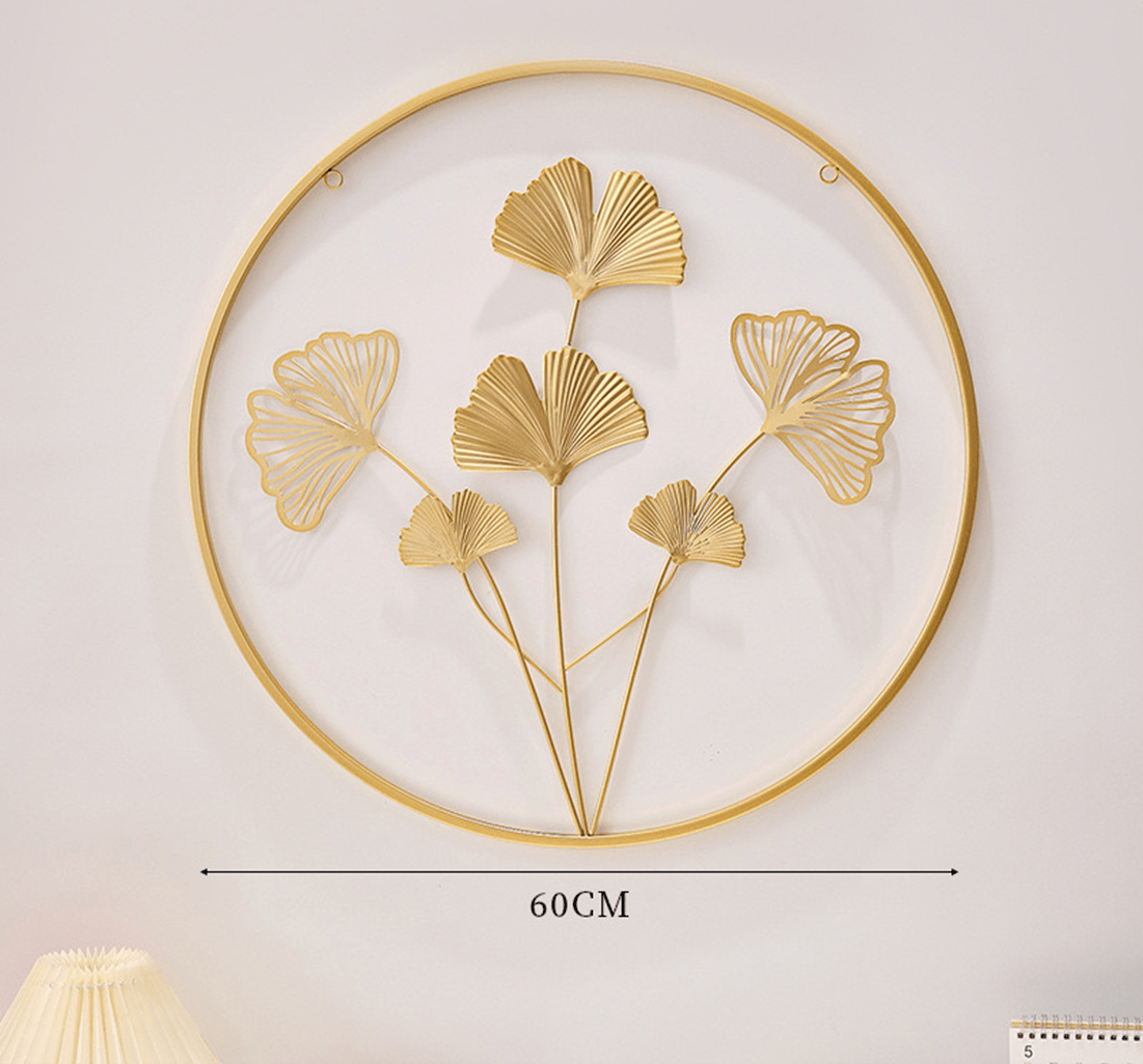 Creative and Modern Luxury Nordic Ginkgo Leaf Metal Wall Art - Gold color - Home Decor - e - Stylish