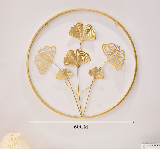 Creative and Modern Luxury Nordic Ginkgo Leaf Metal Wall Art - Gold color - Home Decor - e - Stylish